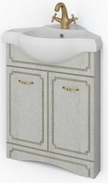 Какса-а Тумба с раковиной Патина угловая бежевая с золотом – фотография-1